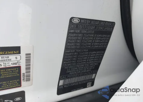 2017 Land Rover Discovery Hse z USA, uszkodzony, nr VIN SALRRBBV6HA043368